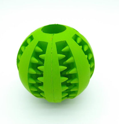 Green textured ball on a white background