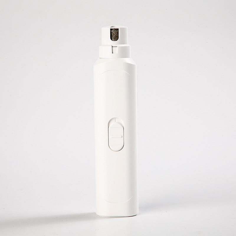 White spray bottle on a light gray background