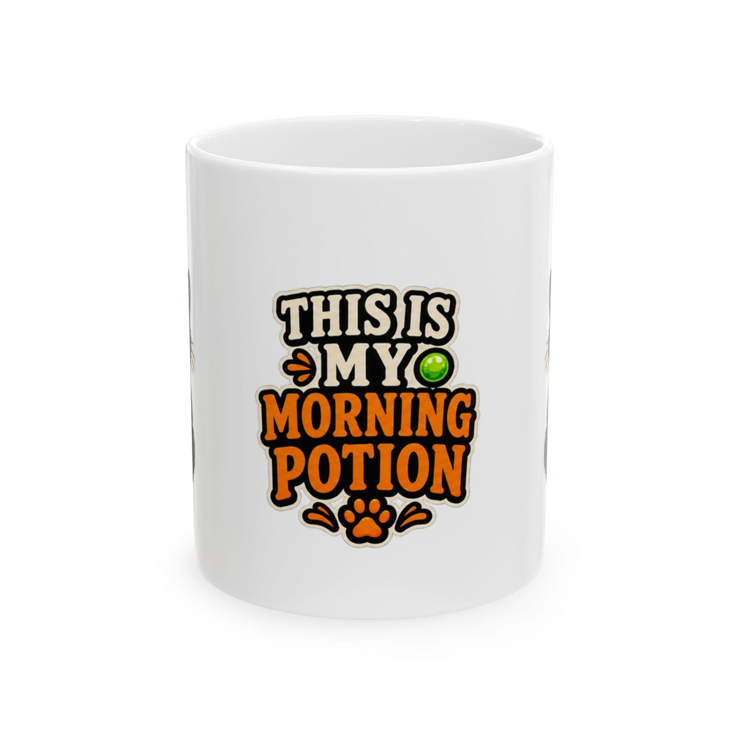 This Is My Morning Potion Halloween cat mug with black witch cat