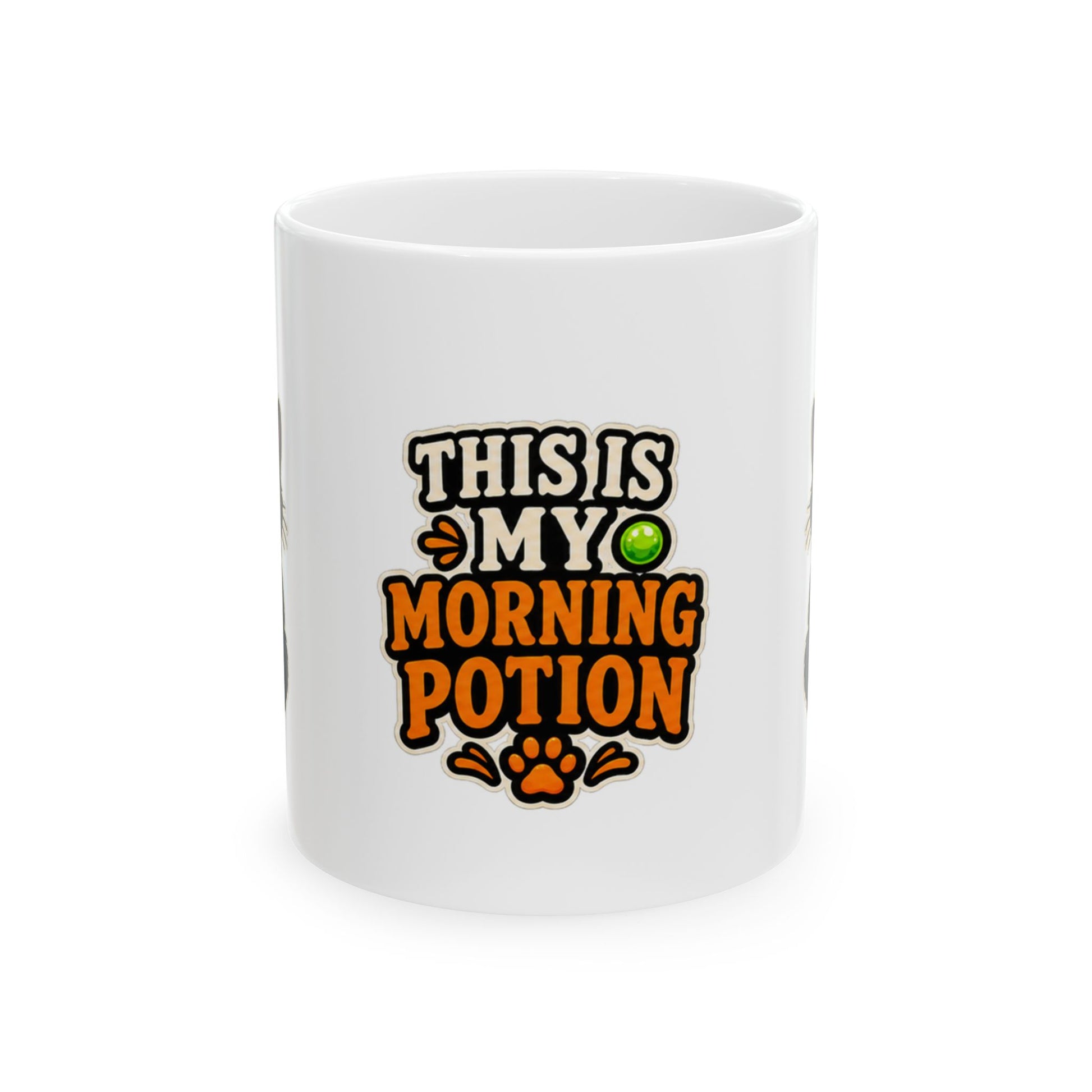 This Is My Morning Potion Halloween cat mug with black witch cat