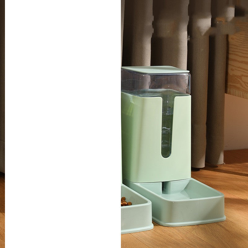 Double Pet Bowl with Automatic Feeder and Waterer
