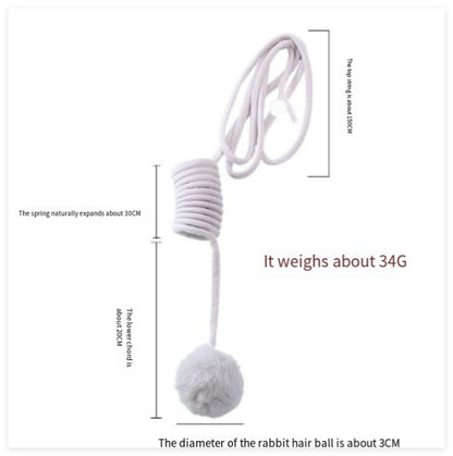 White cat toy with measurement details on a white background