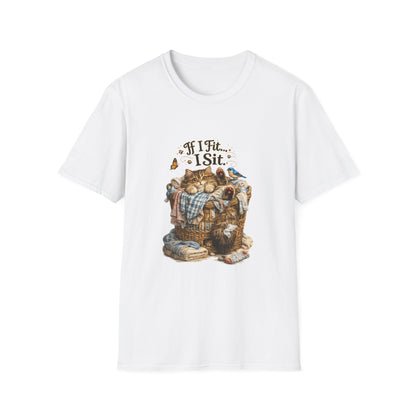 If I Fit... I Sit.™ Laundry Basket Cat Shirt | Funny Laundry Kitty Tee | Cute Cat Lover Gift
