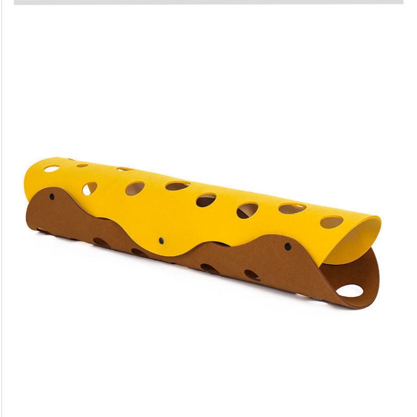 Yellow and brown plastic slide on a white background