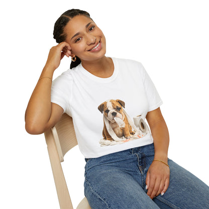 Trouble Maker Bulldog Puppy T-Shirt – Cute & Funny Dog Graphic