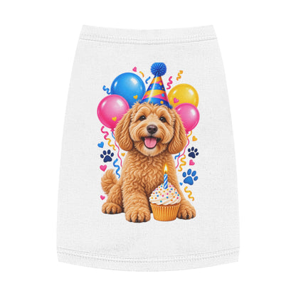 Birthday puppy tank top for dogs in white