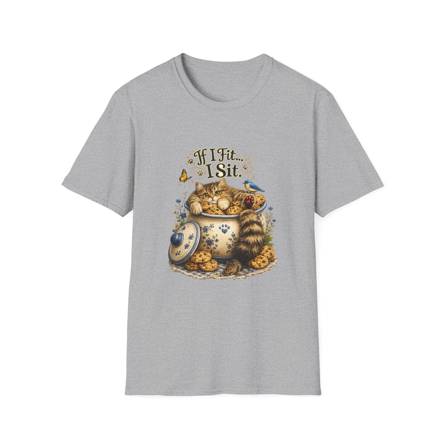 If I Fit... I Sit | Cookie Jar Cat Shirt | Funny Baking Kitty Tee | Cute Cat Lover Gift