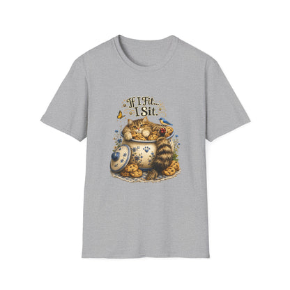 If I Fit... I Sit | Cookie Jar Cat Shirt | Funny Baking Kitty Tee | Cute Cat Lover Gift