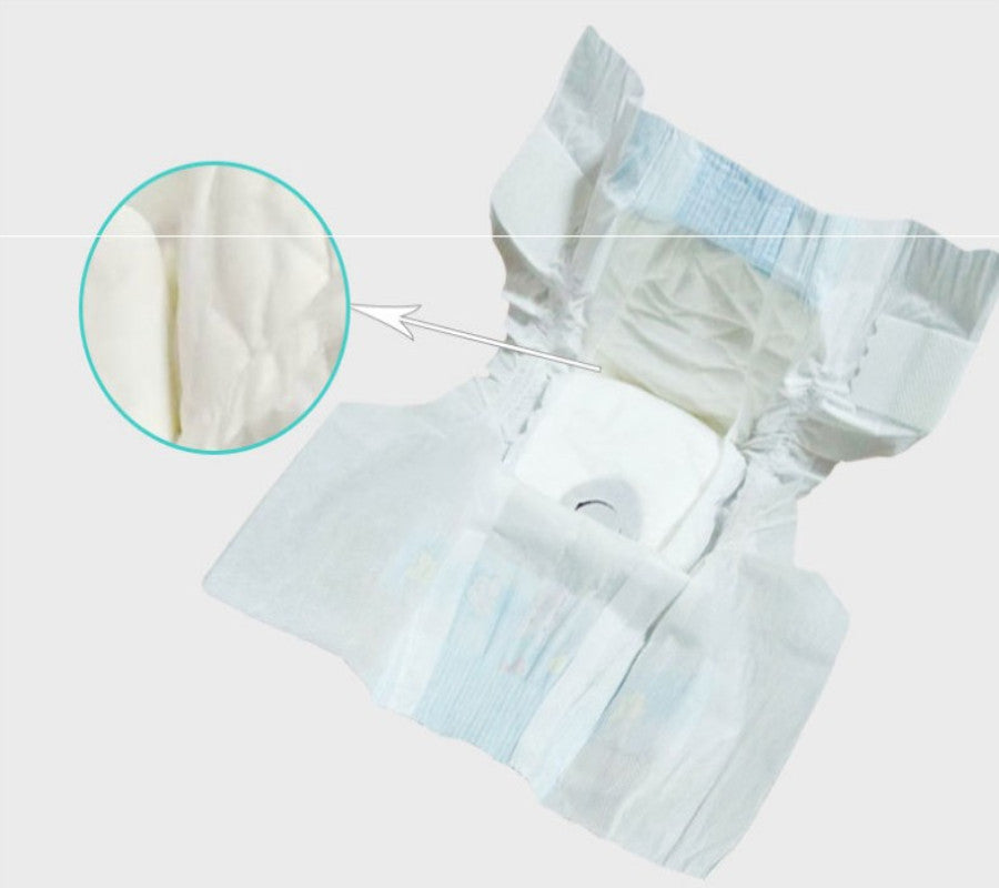 Diaper with a close-up of the fabric texture on a light background