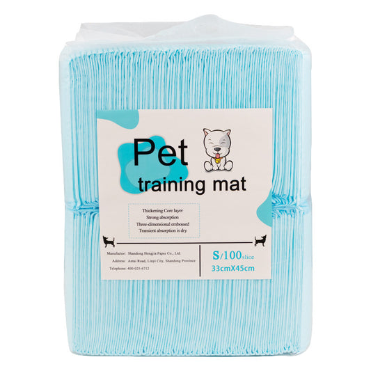 Pack of pet training mats with a label on a white background