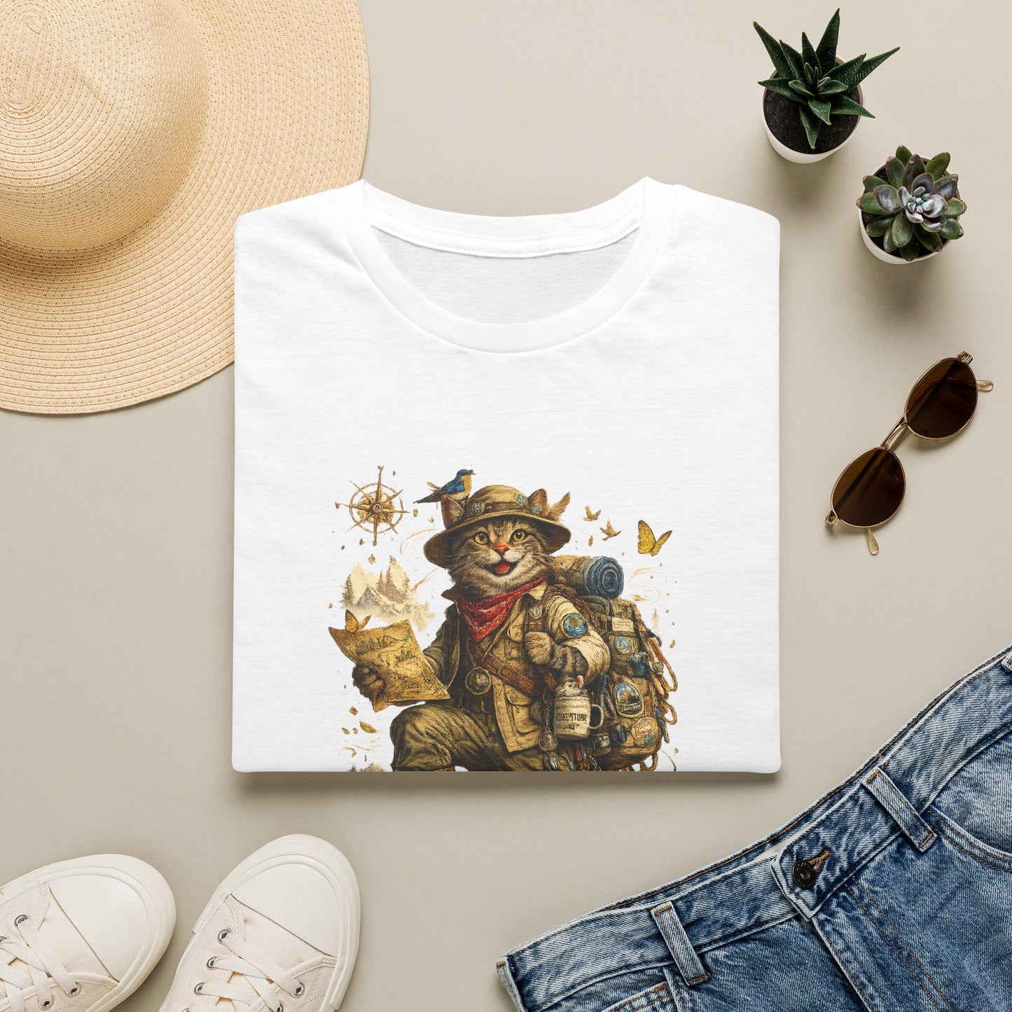 Adventure Cat Hiking Shirt | Funny Backpacking Cat T-Shirt |