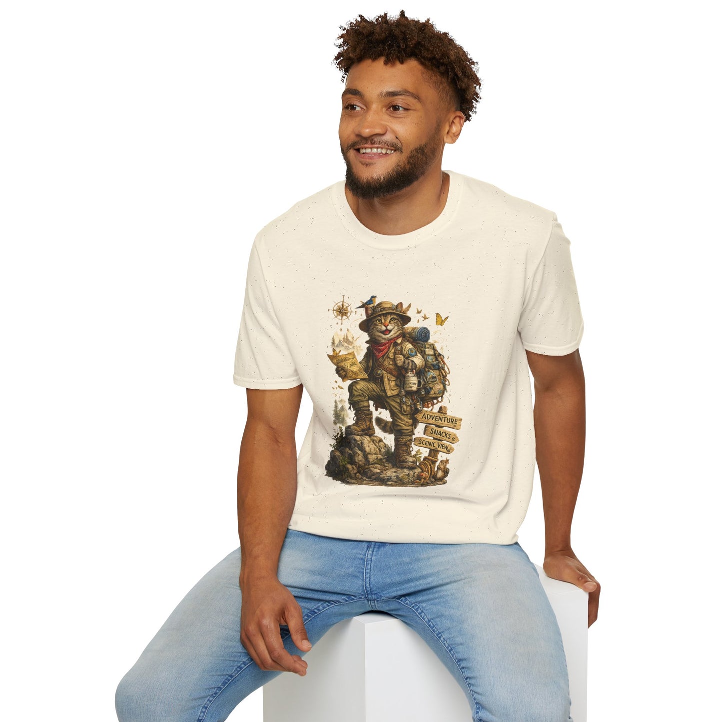 Adventure Cat Hiking Shirt | Funny Backpacking Cat T-Shirt |