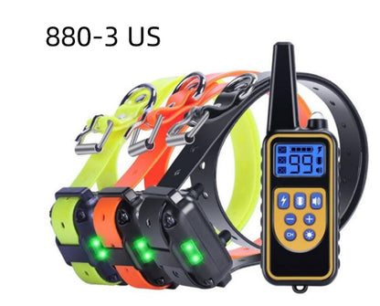 Dog training collars with a remote control on a white background