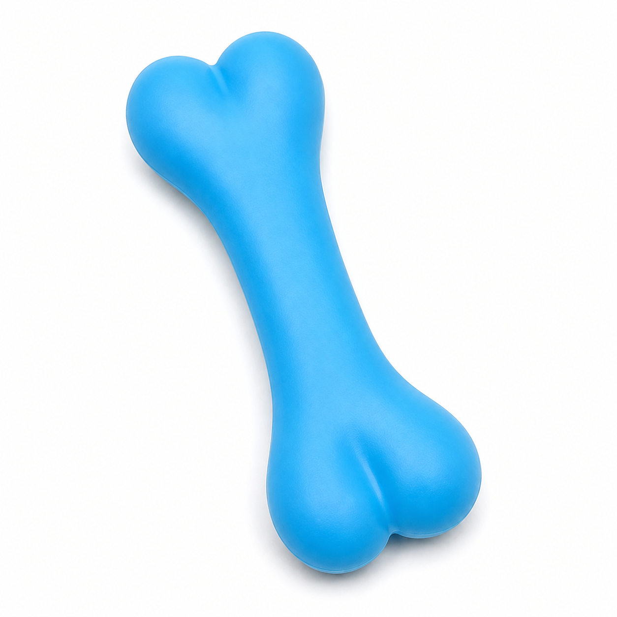 Blue Flexible Rubber Bone Chew Toy for Dogs & Puppies