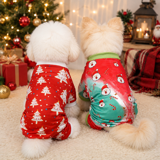 Christmas Holiday Dog Pajamas-Soft Festive Sleepwear