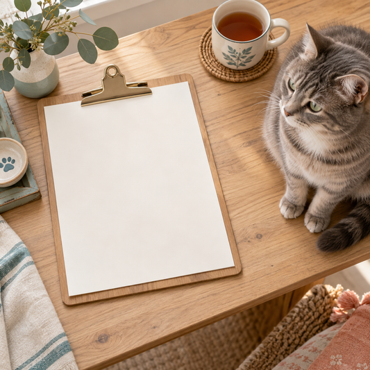 Cat Care and Routine Planner printable and fillable PDF digital download