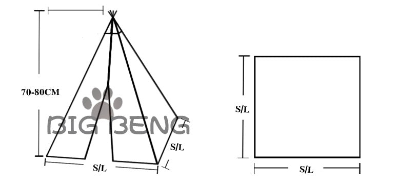 Technical drawing of a geometric structure with dimensions and Big Beng logo.
