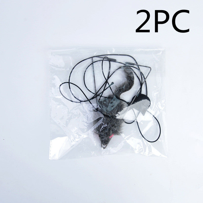 Three plastic rat toys in a clear package with '3PC' text on a white background