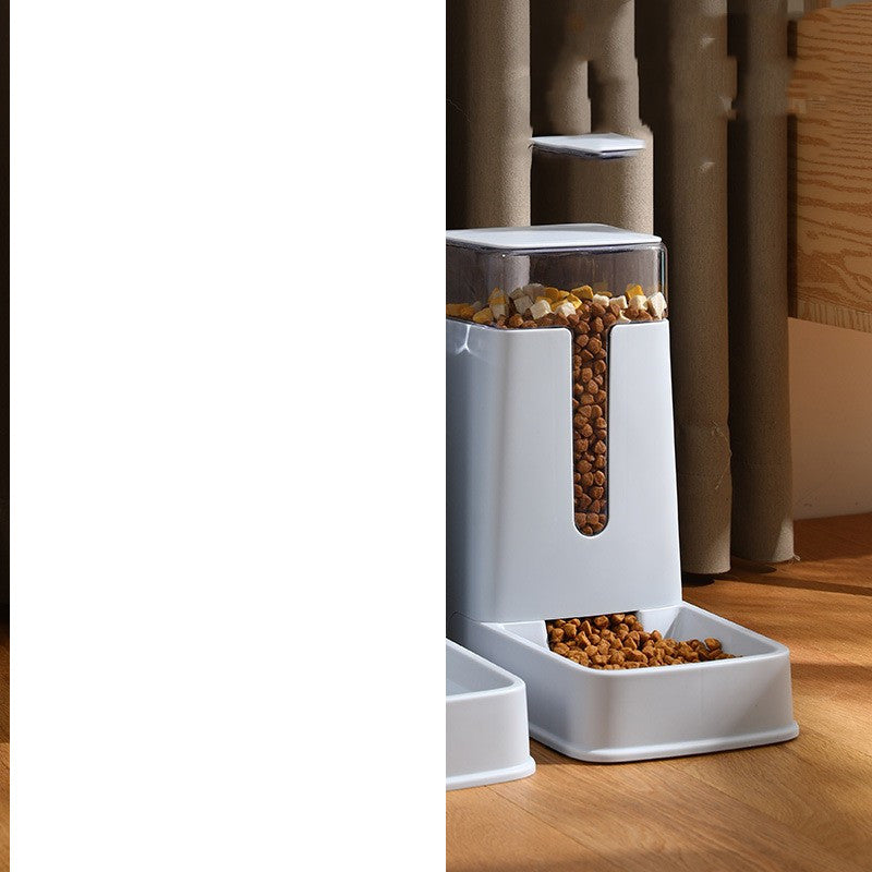 Double Pet Bowl with Automatic Feeder and Waterer