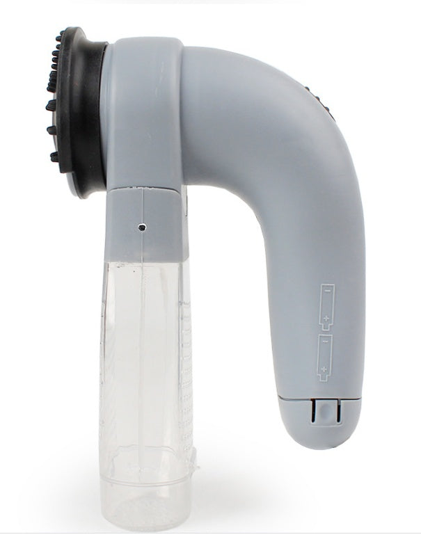 Gray handheld vacuum cleaner on a white background