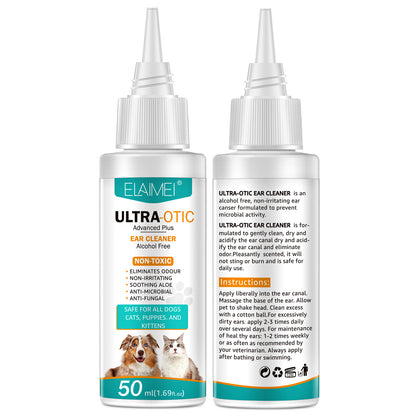 Two bottles of Elamei Ultra-Otic ear cleaner on a white background