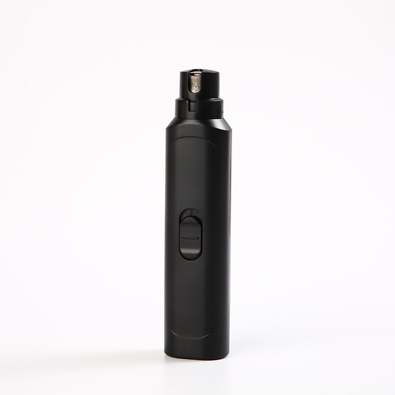 Black electronic device on a white background