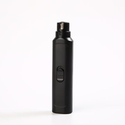 Black electronic device on a white background