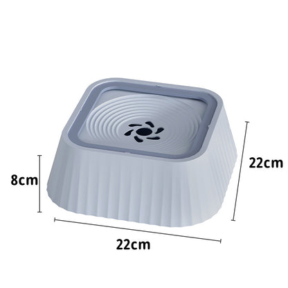 White pet bowl with dimensions on a white background