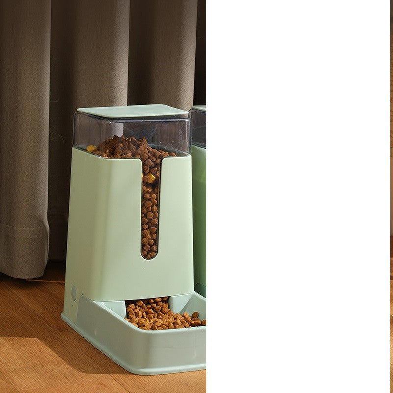 Double Pet Bowl with Automatic Feeder and Waterer