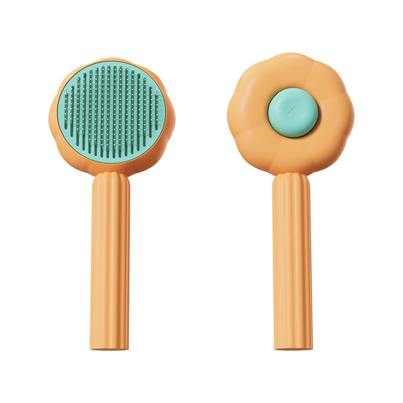 Two grooming tools with turquoise and beige colors on a white background
