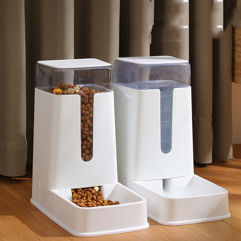 Double Pet Bowl with Automatic Feeder and Waterer
