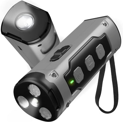 Multifunctional device with lights and buttons on a white background