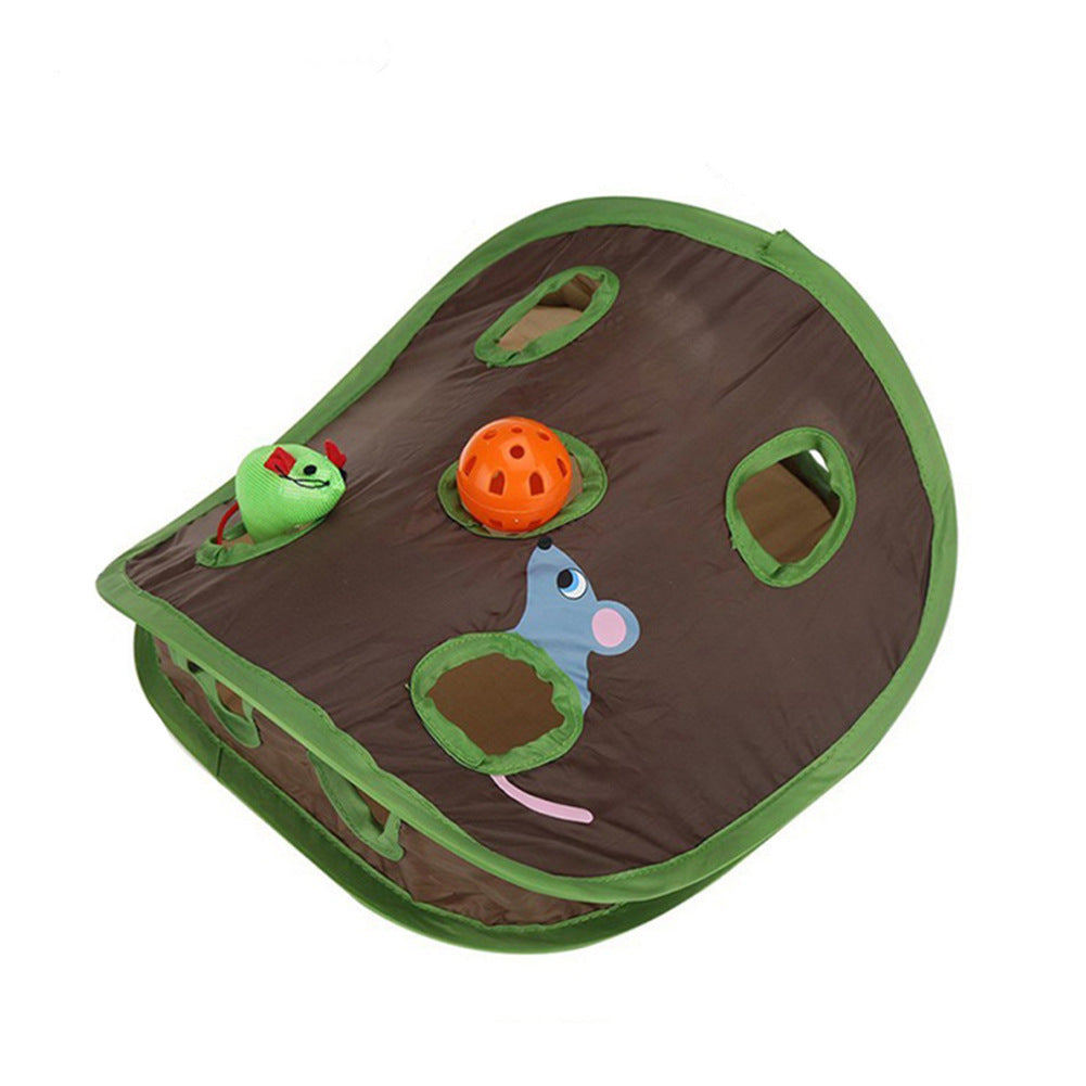 Pet toy shaped like a tortoise with a ball and small figures on a white background