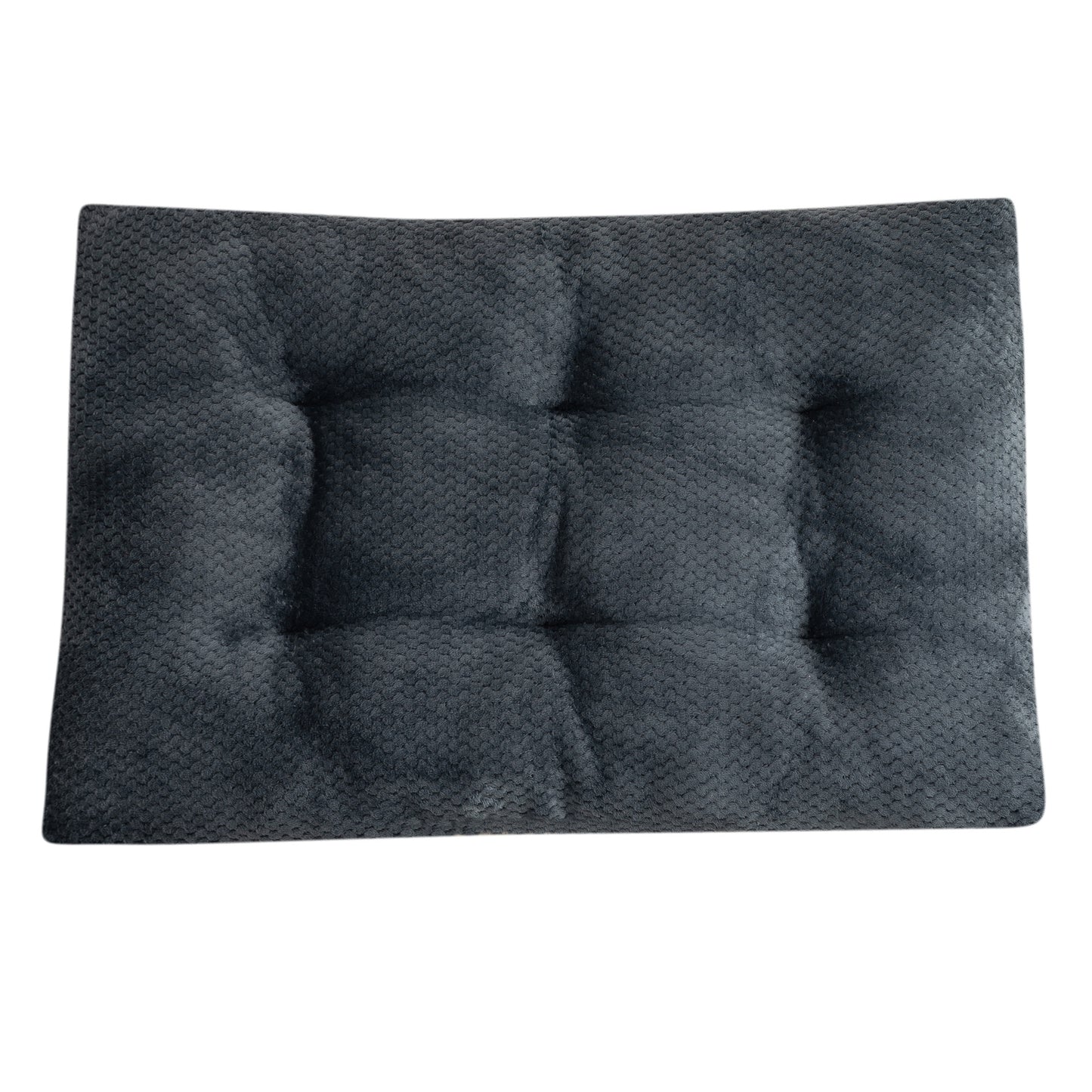 Dark gray textured cushion on a white background