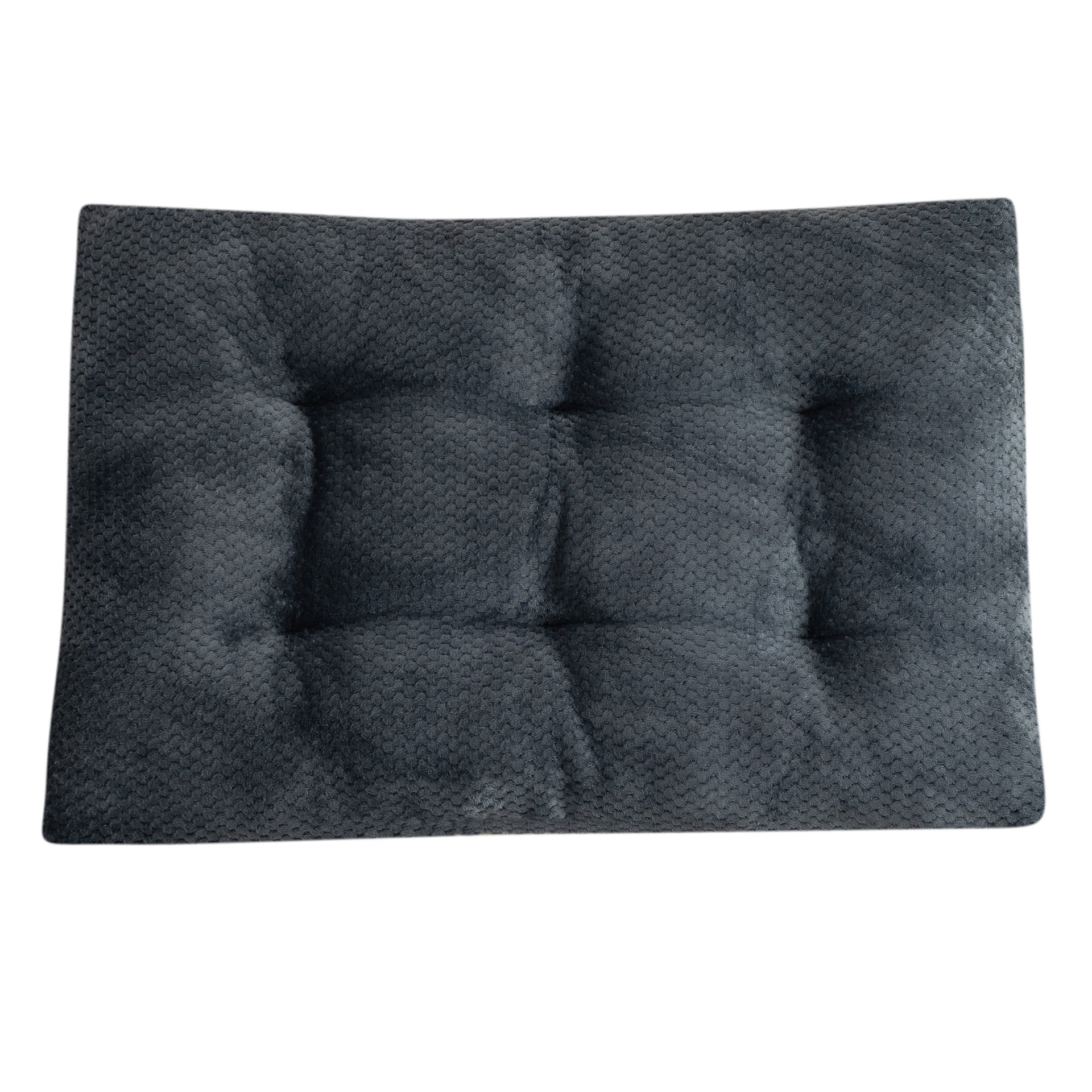 Dark gray textured cushion on a white background
