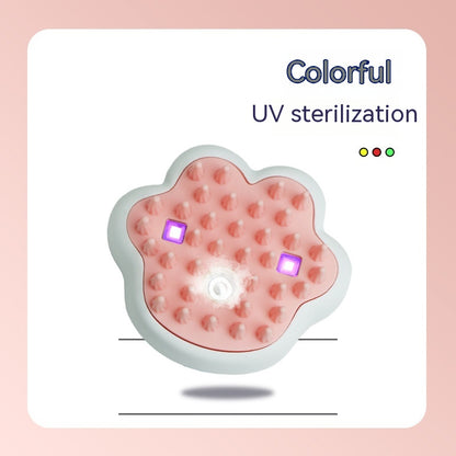 UV sterilization device with colorful lights on a pink background