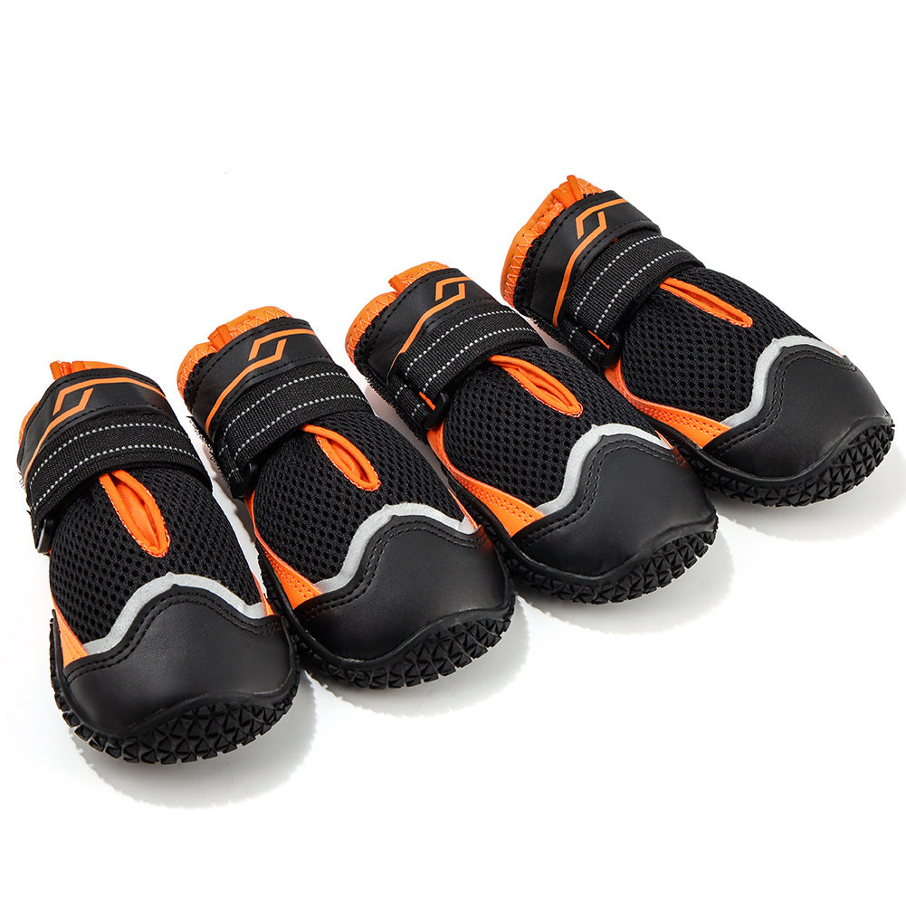 Outdoor Mesh Dog Hiking Boots with Rubber Soles