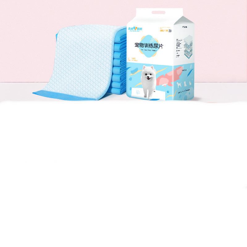 Pack of dog training pads with a package on a white background