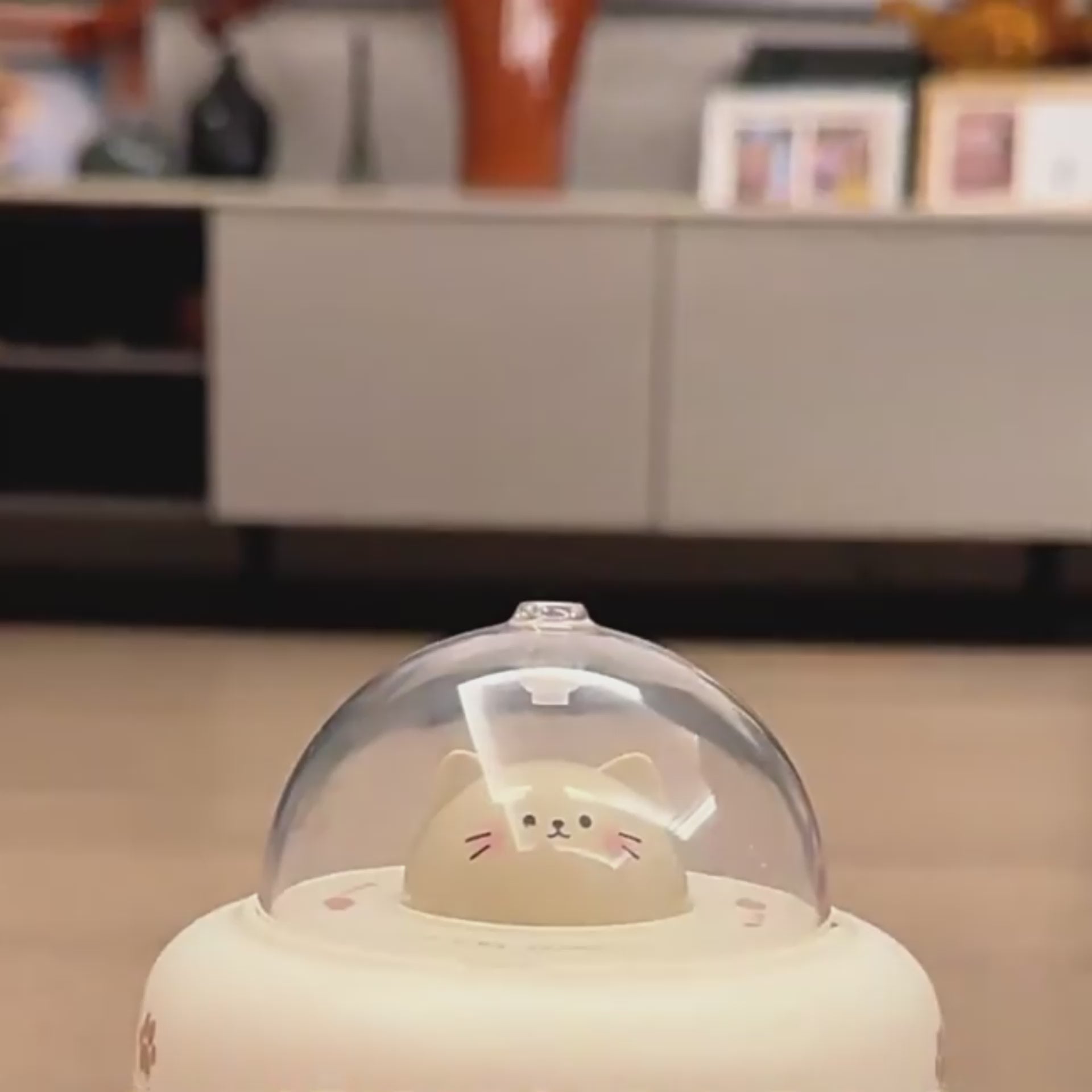 video showing cat playing with Automatic Moving Cat Toy with Laser & Feather
