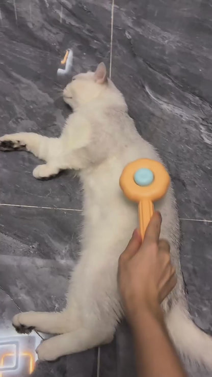 Self-Cleaning Pet Grooming Brush – Sunflower Design